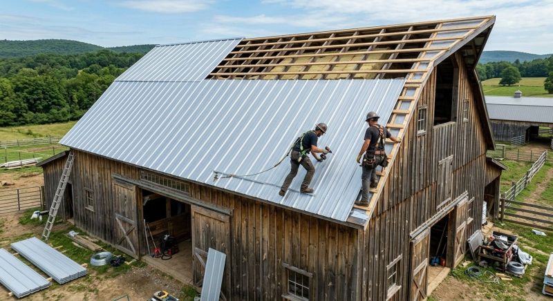 Barn Roof Installation in York County, ME