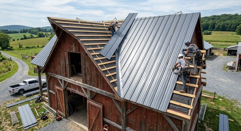 Barn Roof Installation in York County, ME