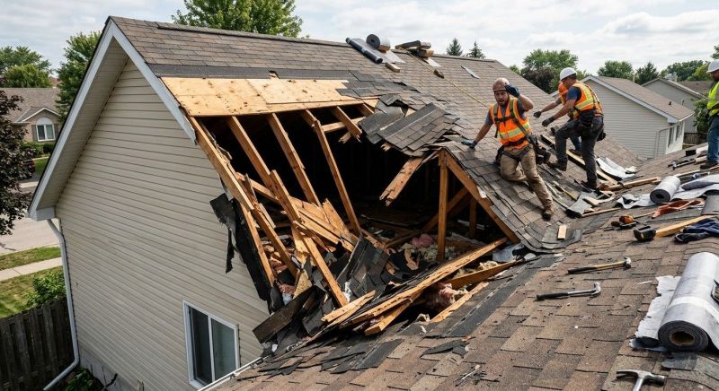 Damaged Roof Replacement in Windham, ME