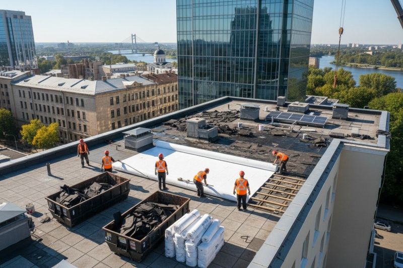 Flat Roof Replacement in Wells, ME