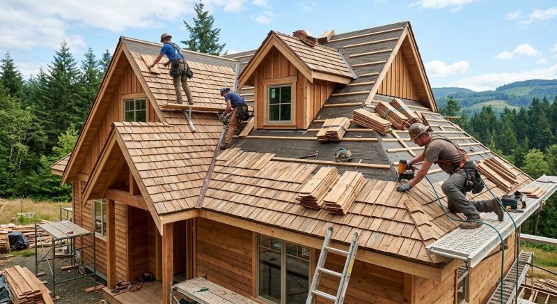 Natural Wood Roof Installation in York County, ME