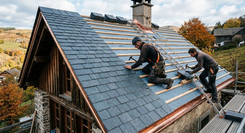 Slate Roof Construction in Buxton, ME