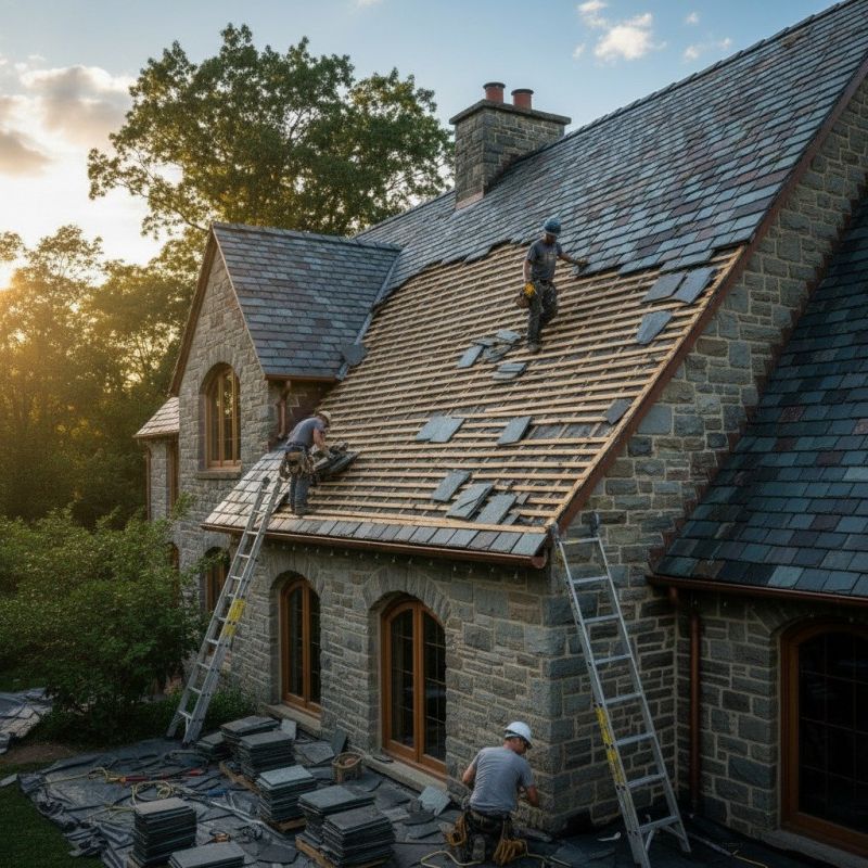 Slate Roof Replacement in Kennebunkport, ME