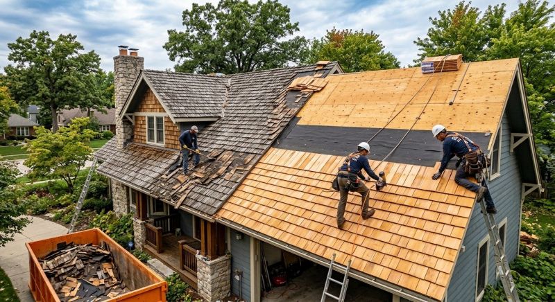 Wood Shake Roof Replacement in Buxton, ME