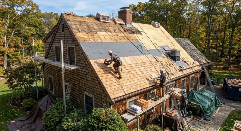 Wood Shingle Roof Replacement in York County, ME